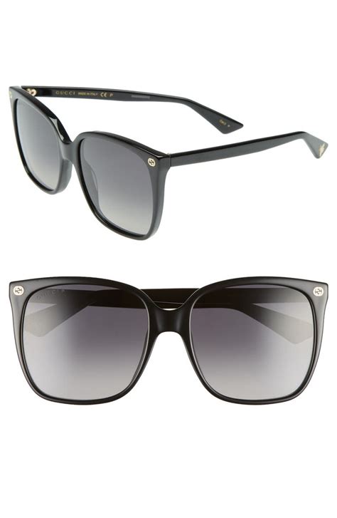 gucci 57mm rectangle sunglasses|57mm gradient square sunglasses gucci.